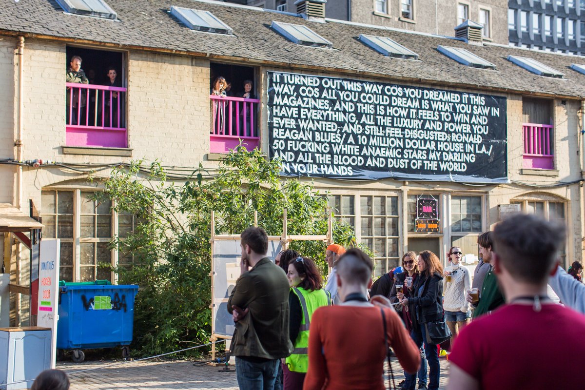 8 years ago today, #HiddenDoor 2016 was in full swing at Kings' Stables Road with courtyard performances in the sunshine ☀️

We're celebrating 10 years of putting on festivals, and have launched a new scheme for anyone wanting to help us do more in future: hiddendoorarts.org/about/support/