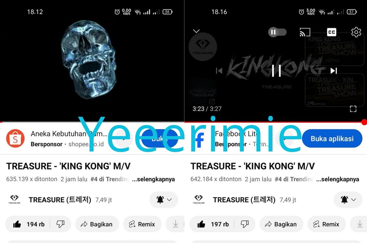 yeeerimie's tweet photo. @EntityOfDiamond Congratulations for your comeback boys! hope KingKong being a successful just like the other song, put'em up like kingkong 🦍 semoga bisa menggeser tahta king Jikjin 🦍🔥
KING KONG IS HERE
#KINGKONG_RELEASE_DDAY
#TREASURE_KINGKONG
@treasuremembers https://t.co/uTmVLmmXgQ