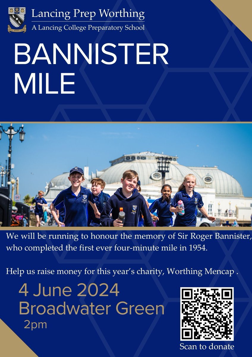 One week to go until this year's Bannister Mile! 👟 
We are raising money for Worthing Mencap. If you would like to show your support on the day, please join the LPW community on 4 June at Broadwater Green from 2pm, or to donate, please visit: buff.ly/442ILnx
@BSmytherman