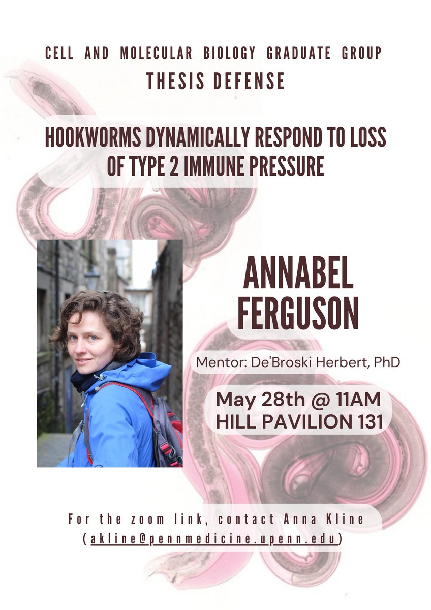 Annabel Ferguson from the @debroski1 Herbert Lab defends today!