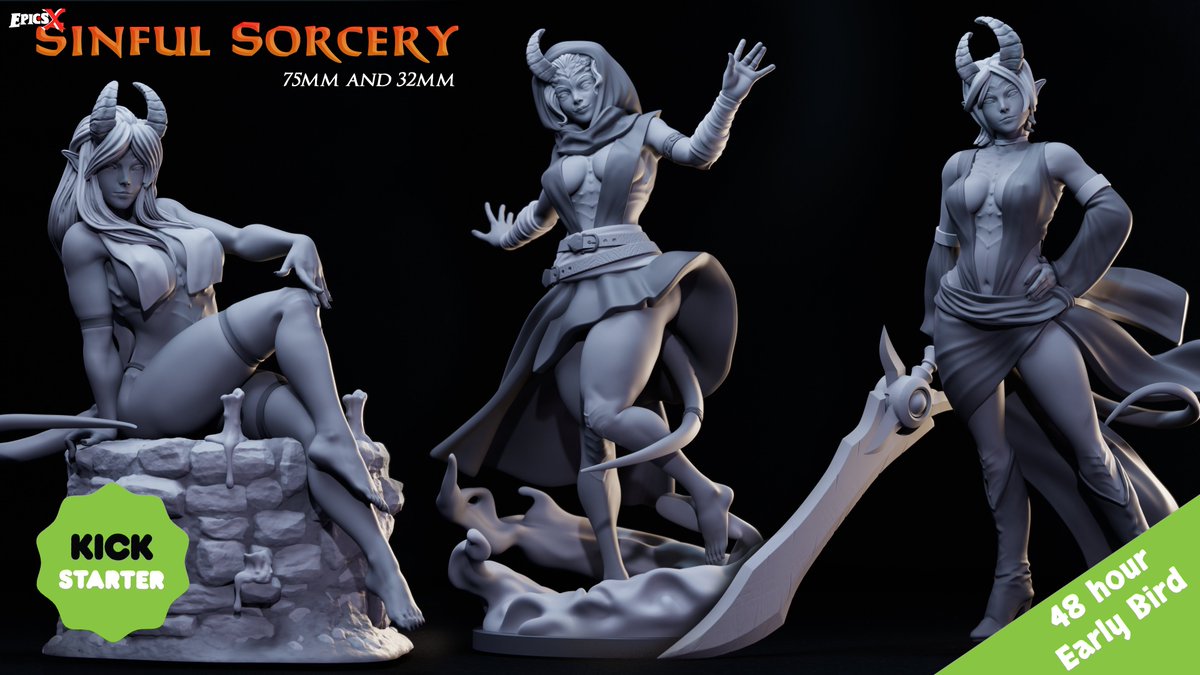 Sinful Sorcery - 14 day campaign

kickstarter.com/projects/epics…

#DnDminiatures #TabletopMiniatures #MiniaturePainting #DnDFigures #TTRPGMiniatures #MiniatureCollector #MiniatureGaming #MiniatureHobby #Miniature #MiniatureArt #FantasyMiniatures #kickstarter #femaleminiatures