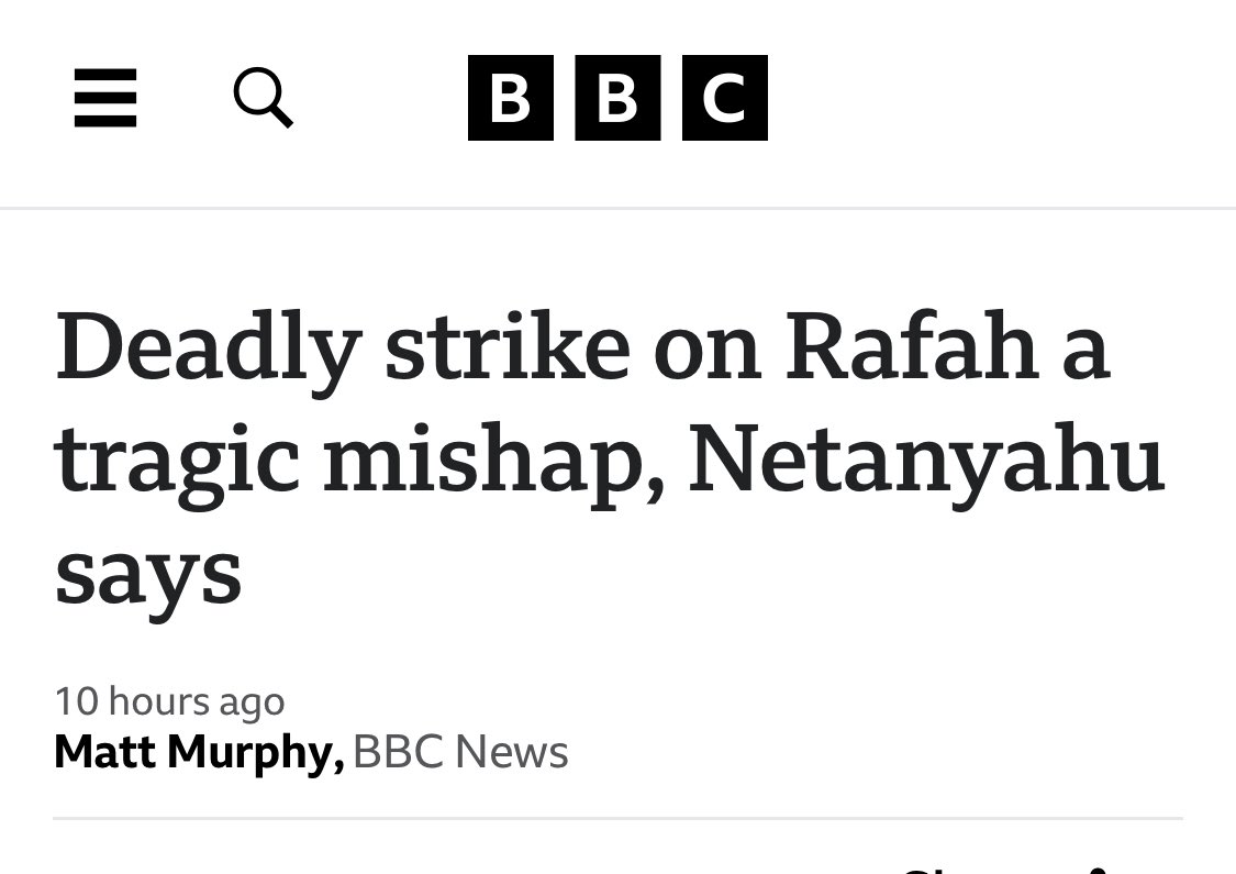 Netanyahu already admitted Rafah was an Israeli mishap FFS…