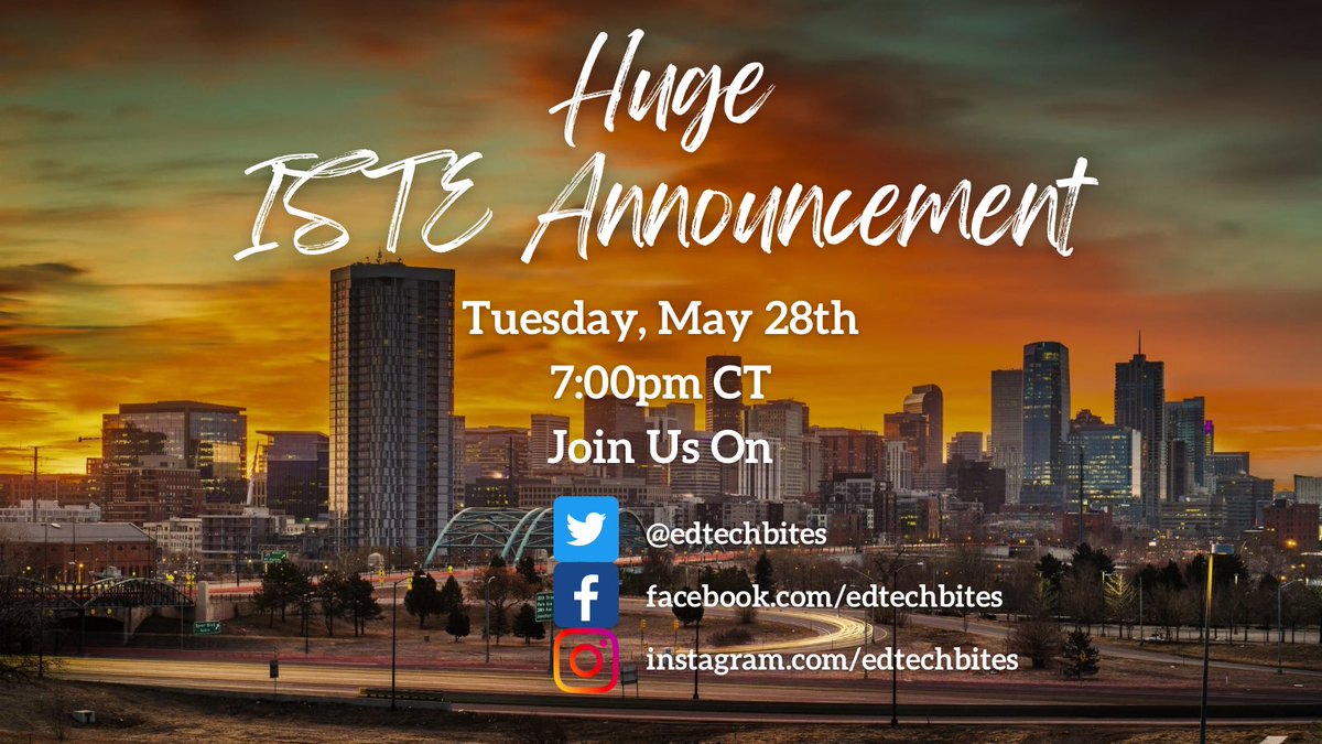 Don’t forget to tune in tonight to hear the announcement! @iste @KamiApp 
#iste #iste24 #edtech