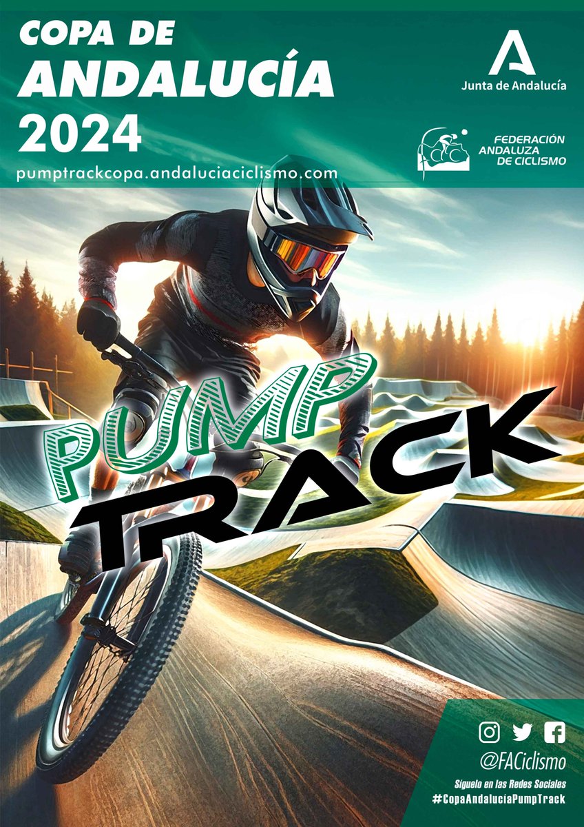 #AVISOIMPORTANTE
🏆🚴‍♂️🚴‍♀️La prueba de #CopaAndaluciaPumpTrack prevista para el 29 de junio en Otívar (Granada), pasa a disputarse el día 30 de manera conjunta con la de Copa España. Próximamente se abrirán inscripciones.