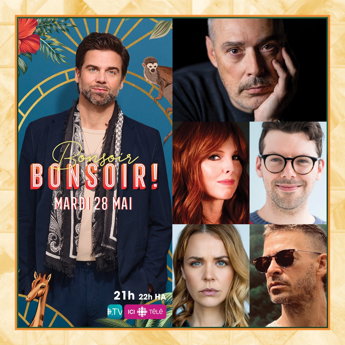 Bonsoir Bonsoir ! (@bonsoirbonsoir_) on Twitter photo Ce soir
🐺 Une heure avec le grand méchant Serge;
🎹 France D'Amour;
🧙la comedienne Noémie O'Farrell qu’on peut voir dans Sorcières;
🎶 la nouvelle chanson d’Alexandre Désilets;
📖 et un conte surprise de <a href="/SimonBoulerice/">Simon Boulerice</a> pour notre ami Serge Denoncourt 😱
—🕘21h📺ICI TÉLÉ— Ce soir
🐺 Une heure avec le grand méchant Serge;
🎹 France D'Amour;
🧙la comedienne Noémie O'Farrell qu’on peut voir dans Sorcières;
🎶 la nouvelle chanson d’Alexandre Désilets;
📖 et un conte surprise de <a href="/SimonBoulerice/">Simon Boulerice</a> pour notre ami Serge Denoncourt 😱
—🕘21h📺ICI TÉLÉ—