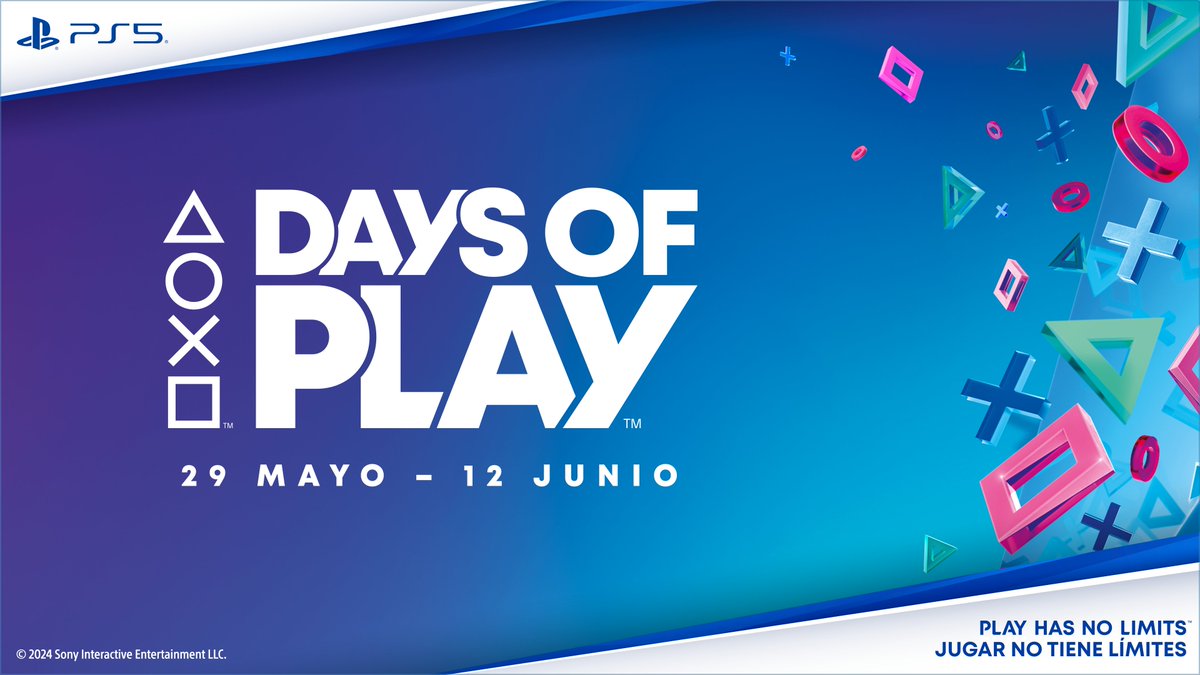 🥳¡VUELVEN LOS DAYS OF PLAY!🥳 Tu cita anual favorita ha llegado a PlayStation y vamos a montar un auténtico FIESTÓN para celebrarlo con la comunidad🎉👇 💳Descuentos #DaysOfPlay en PS5, juegos, suscripciones... 🤩Actividades especiales 🏆Reconocimiento a los FANS 🎮Jugamos en