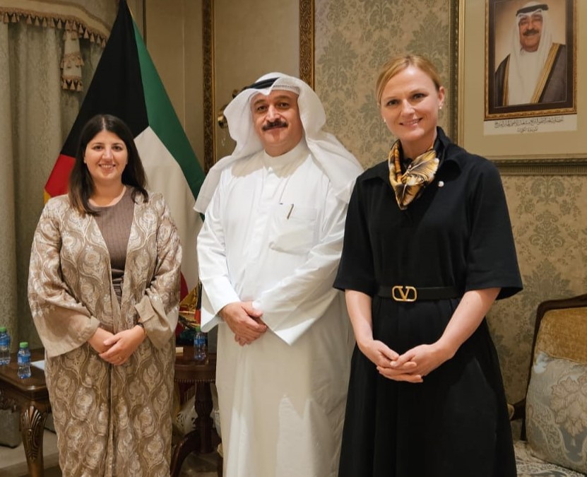 Delighted to meet Dr. Ahmad Al-Awadhi, Minister of Health, during the @bankimooncentre's mission travel to #Kuwait. CEO @MoFroehler & COO @KatreOlmez had a great discussion on improving access to health services, reducing inequalities in healthcare, & advancing health education.