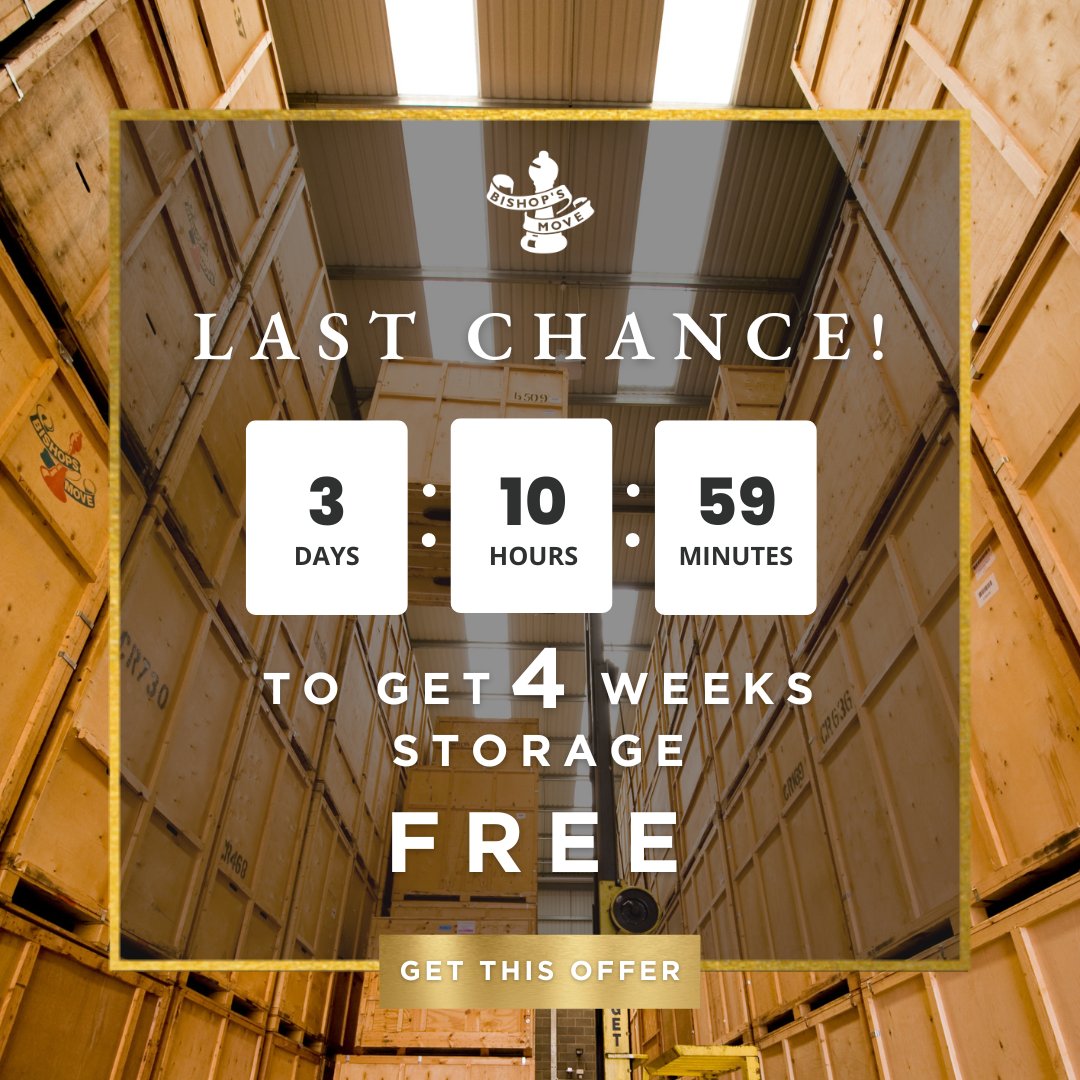 BishopsMove_'s tweet image. 📣 Final call for #storage! Don't miss your chance to enjoy 4 WEEKS FREE storage at any Bishop's Move storage facility. Go to bishopsmove.com/storage-offer

#StorageOffer #BishopsMove #FreeStorage #MovingSeason #BookNow