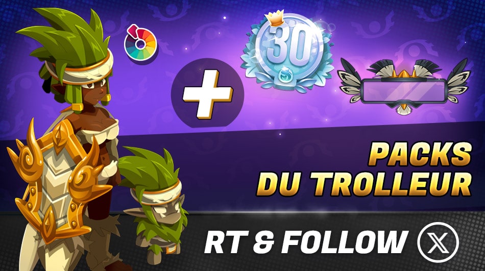 😈 Réveillez la bête qui sommeille en vous avec le Pack du Trolleur !

▶ link.ankama.com/7ben82i

🔁 RT + Follow pour tenter de remporter un pack du Trolleur !