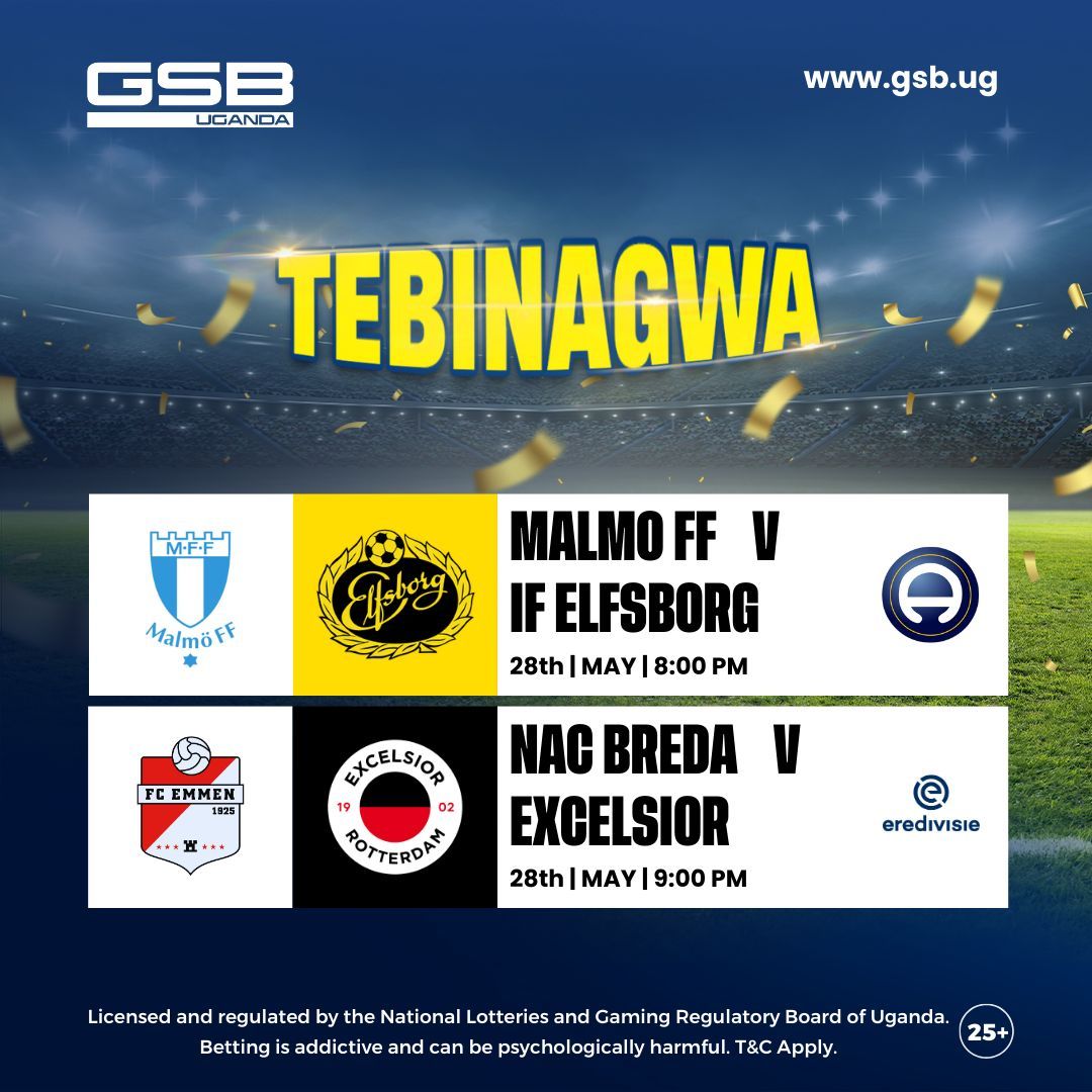 𝐀𝐛𝐚𝐧𝐠𝐞 𝐓𝐞𝐛𝐢𝐧𝐚𝐠𝐰𝐚! 🔥| The 🇸🇪 Allsvenskan (Sweden) League and the 🇳🇱 Eredivisie (Netherlands) promotions are going on. 𝐂𝐡𝐞𝐜𝐤 𝐨𝐮𝐭 𝐓𝐡𝐞𝐬𝐞 𝐎𝐝𝐝𝐬 👉🏾 buff.ly/3qIBZU5 #GSBUganda | #SportsBetting | #Eredivisie | #Allsvenskan