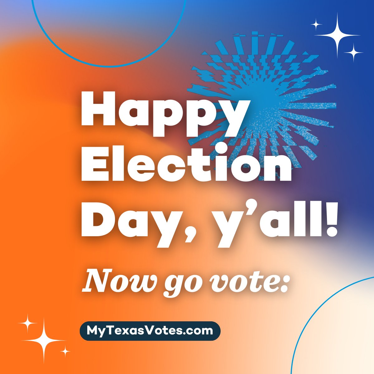 It's Run-Off #ElectionDay! 🗳 This is your last chance to vote. A better, bluer Texas is possible -- but it's going to take all of us. Together. 📍 Find where to vote: MyTexasVotes.com 📆 TODAY, 7AM-7PM ☎️ Questions or problems? 844-TX-VOTES