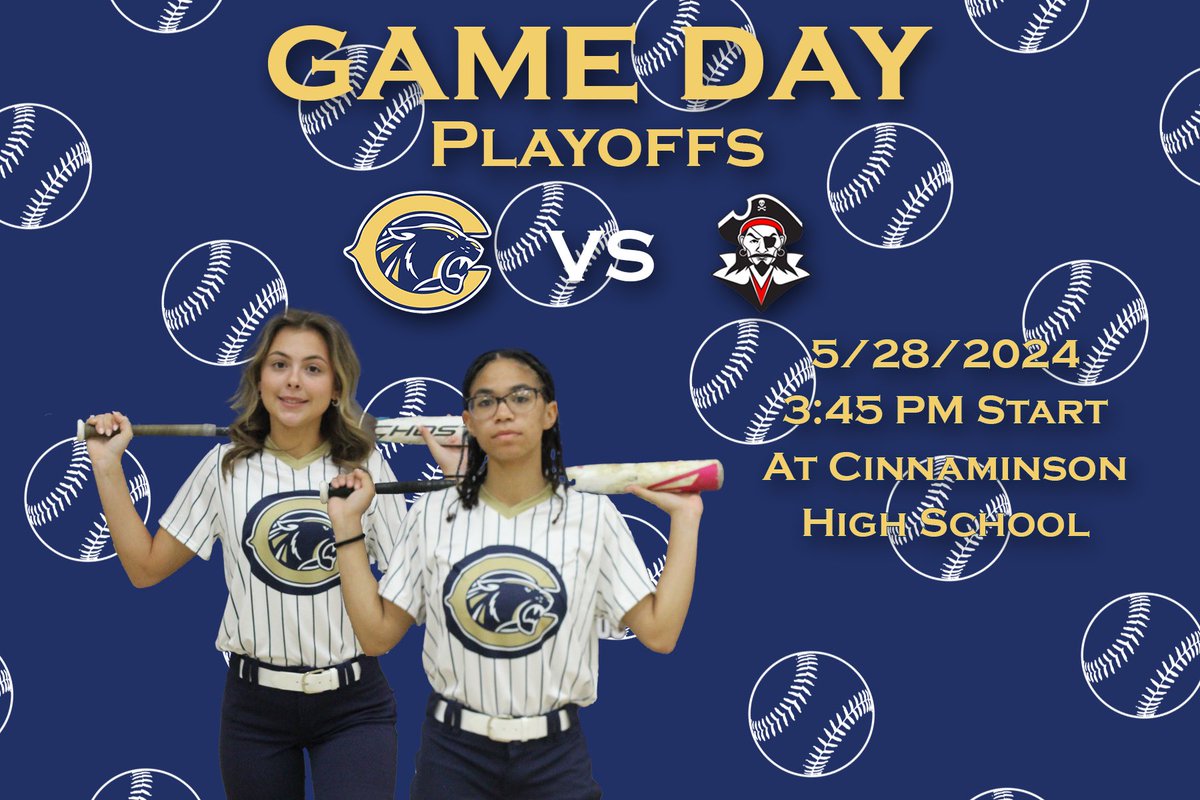 Game Day! 2nd round of playoffs at Cinnaminson High School, first pitch is at 3:45!!🥎