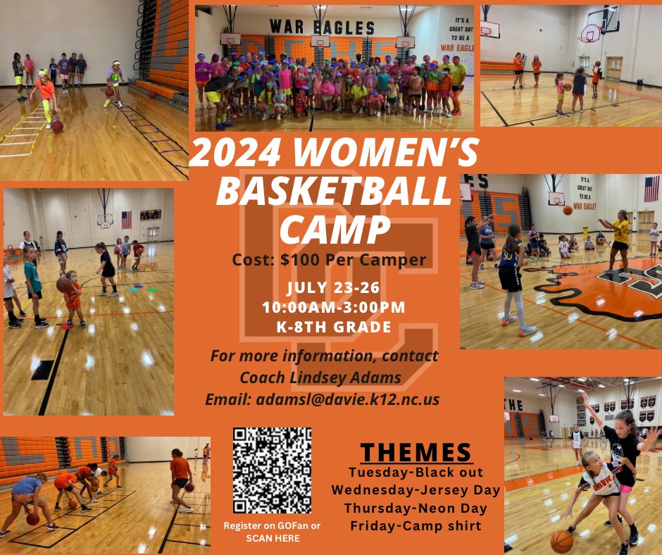 🚨Girl’s Basketball Camp🚨
Scan the QR or click on the link below to register‼️

gofan.co/event/1473365?…