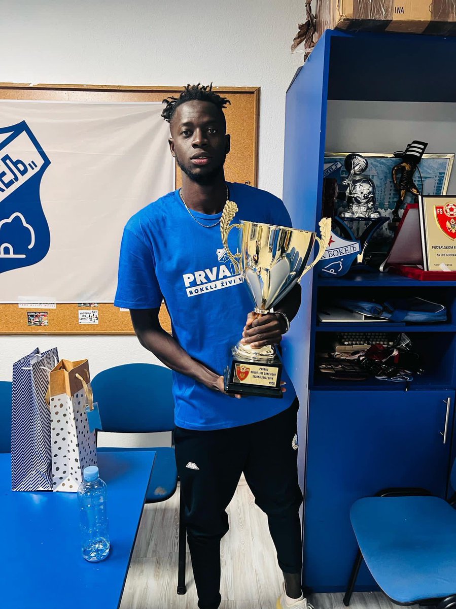 Gambian tough tackling midfielder Adama Jarjue has won the Montenegro second-tier League with FK Bokelj.  

Congratulations Adama!