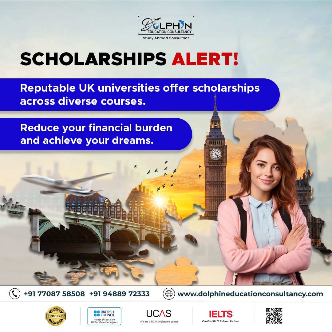 Achieve your UK study dreams without financial worries. 🎓🇬🇧 Explore UK scholarships and reduce your study costs. 📚💸 Contact us today! 📞

Call: 7708758508 (or) 9488972333

Visit:dolphineducationconsultancy.com

#studyinuk #studyabroad #UKScholarships #UKUniversities #education #IELTS