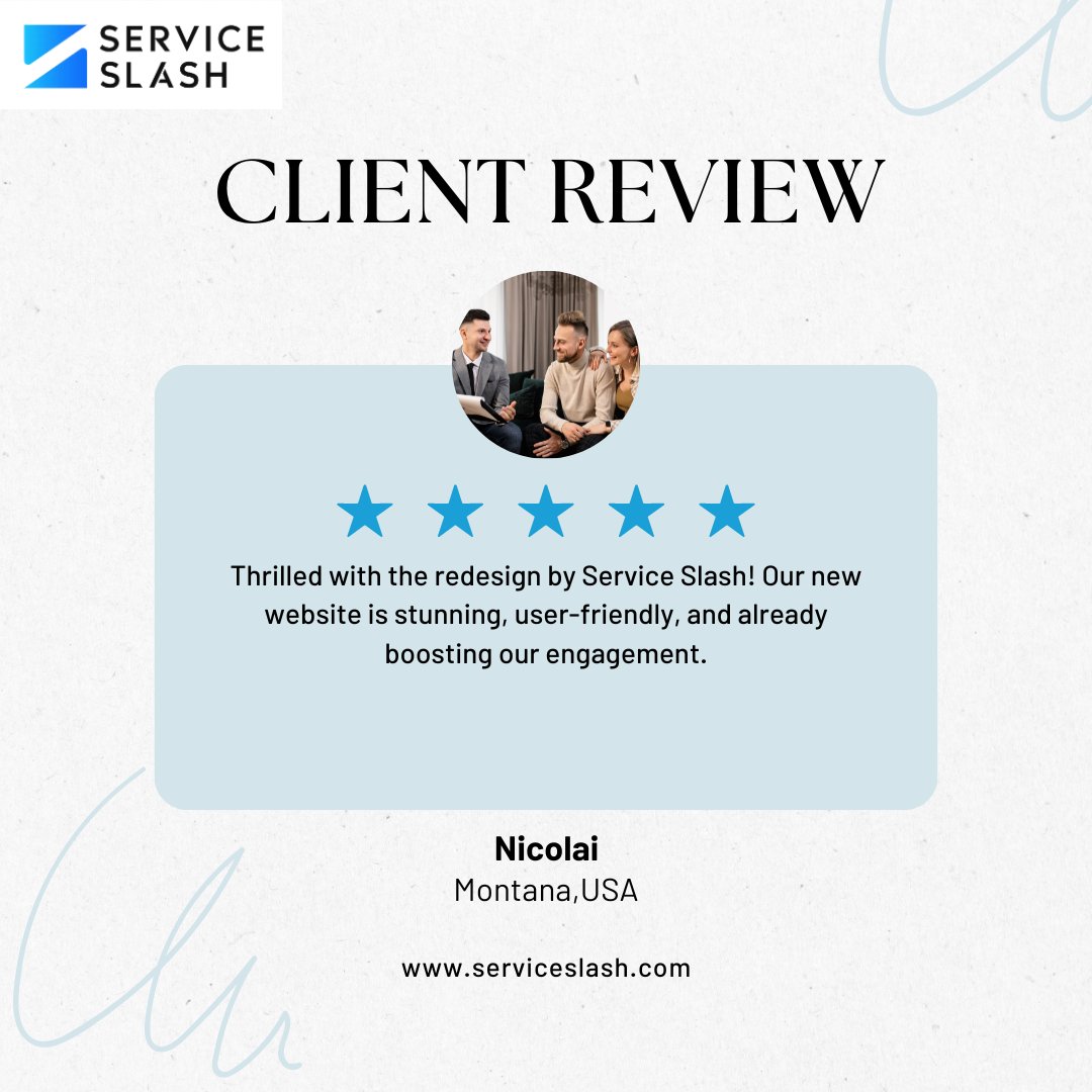 We're excited to share this glowing review from the USA!
-
serviceslash.com
info@serviceslash.com
+880 1722-761200
-
#ClientLove #WebDevelopment #LandingPage #DigitalSuccess #ServiceSlash #CustomerFeedback #HappyClients #WebDesign #CreativeSolutions #BoostYour