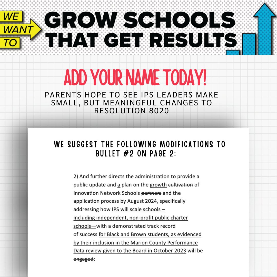 YOU CAN STILL ADD YOUR NAME TODAY! 

Parents have written a letter to the IPS board, urging them to strengthen a resolution that addresses the opportunity gap in our schools. 

Sign on to the parent letter here: act.stand.org/a/add-your-name