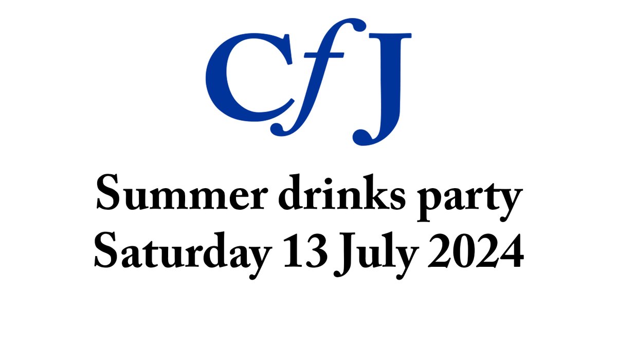 Register now!
In order for us to get some idea of numbers for the CfJ celebration on Saturday 13 July in London, we need you to register your interest here, so that we can find a suitable venue. Please sign up on the link below, and spread the word!
eventbrite.co.uk/e/centre-for-j…