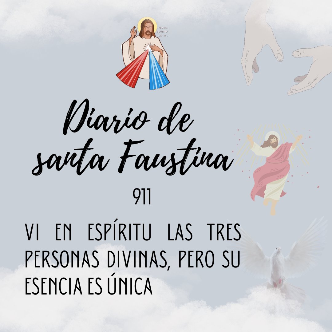 Es #martes y tenemos nueva frase del Diario de #SantaFaustina. 
Gloria al Padre, al Hijo y al Espíritu Santo. Como era en el principio ahora y siempre por los siglos. Amen.  #SantisimaTrinidad