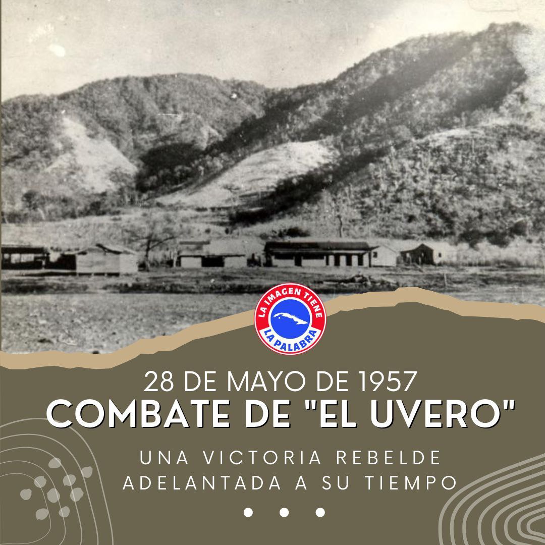 La guerrilla en 'El Uvero' se hizo mayor, insurgente fuerza con el suficiente amor a lo verdadero: libertad como cimero escalón a conquistar; sentido para luchar juntos hasta la victoria, hoy, #CubaViveEnSuHistoria ¡y no se sabe rajar! #TenemosMemorias