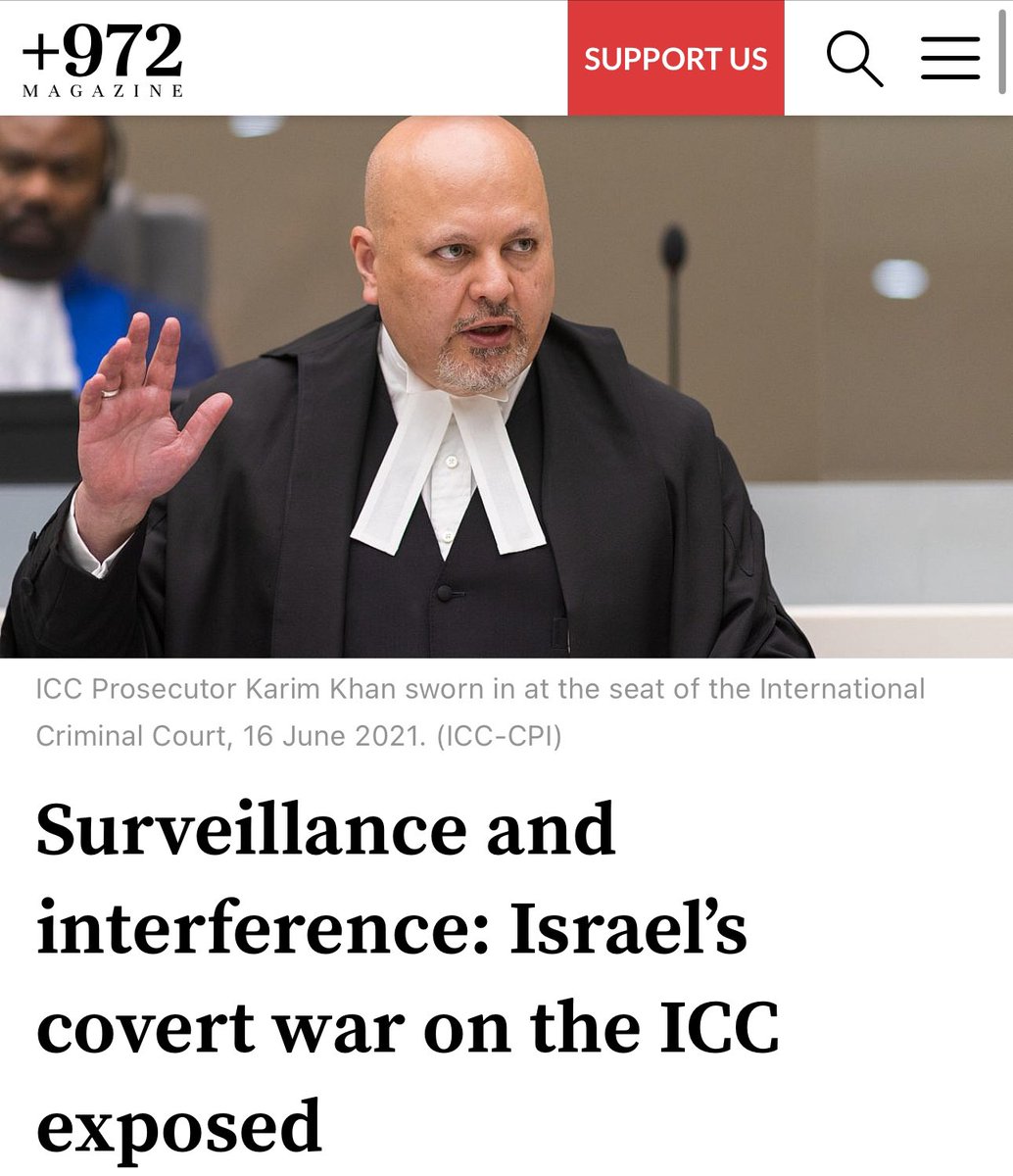 972 MAG & THE GUARDIAN: “For nearly a decade, Israel has been surveilling senior International Criminal Court officials and Palestinian human rights workers as part of a secret operation to thwart the ICC’s probe into alleged war crimes…” 972mag.com/icc-israel-sur…