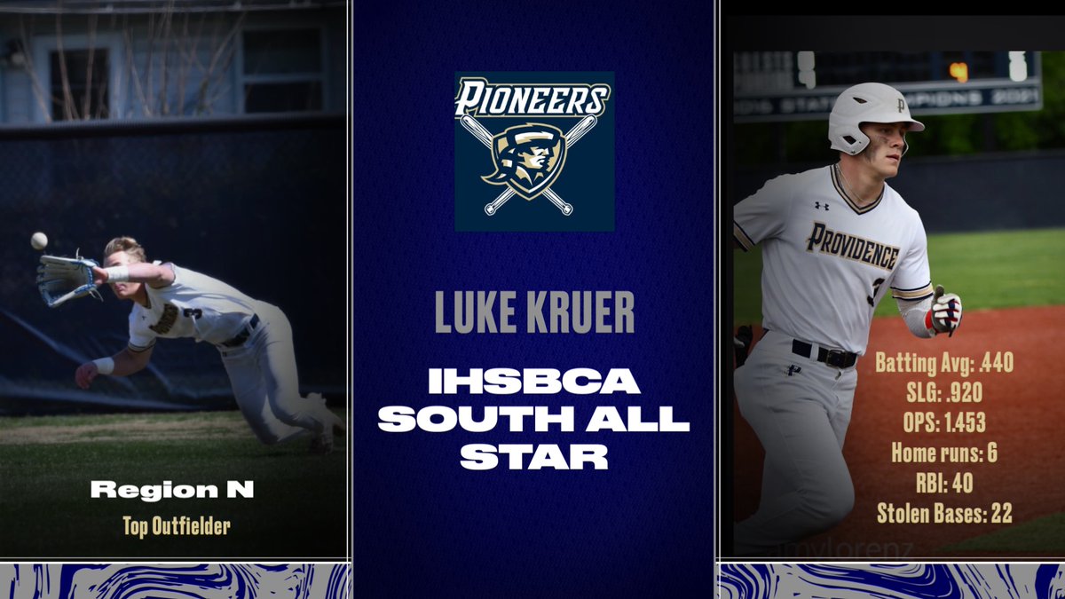 Congratulations to Luke Kruer for being named   to the South team as an IHSBCA Indiana All Star. Luke is the 5th Pioneer in history to receive this recognition. He will represent PHS and Region N at the North-South All Star game the weekend of June 21-23.