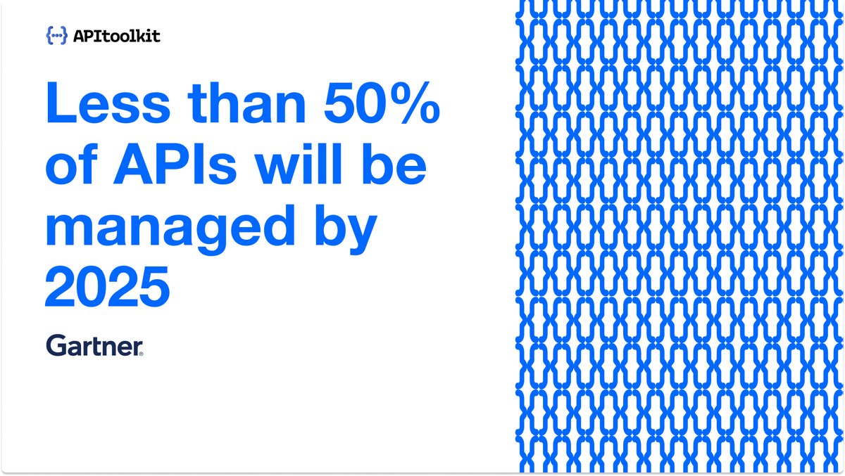 API observability and democratization matter! Here's why👇
➡️According to a report by Gartner, less than 50% of APIs will be managed by 2025😱

➡️This rapid growth is outpacing traditional API management platforms, creating a need for new management approaches.

➡️API