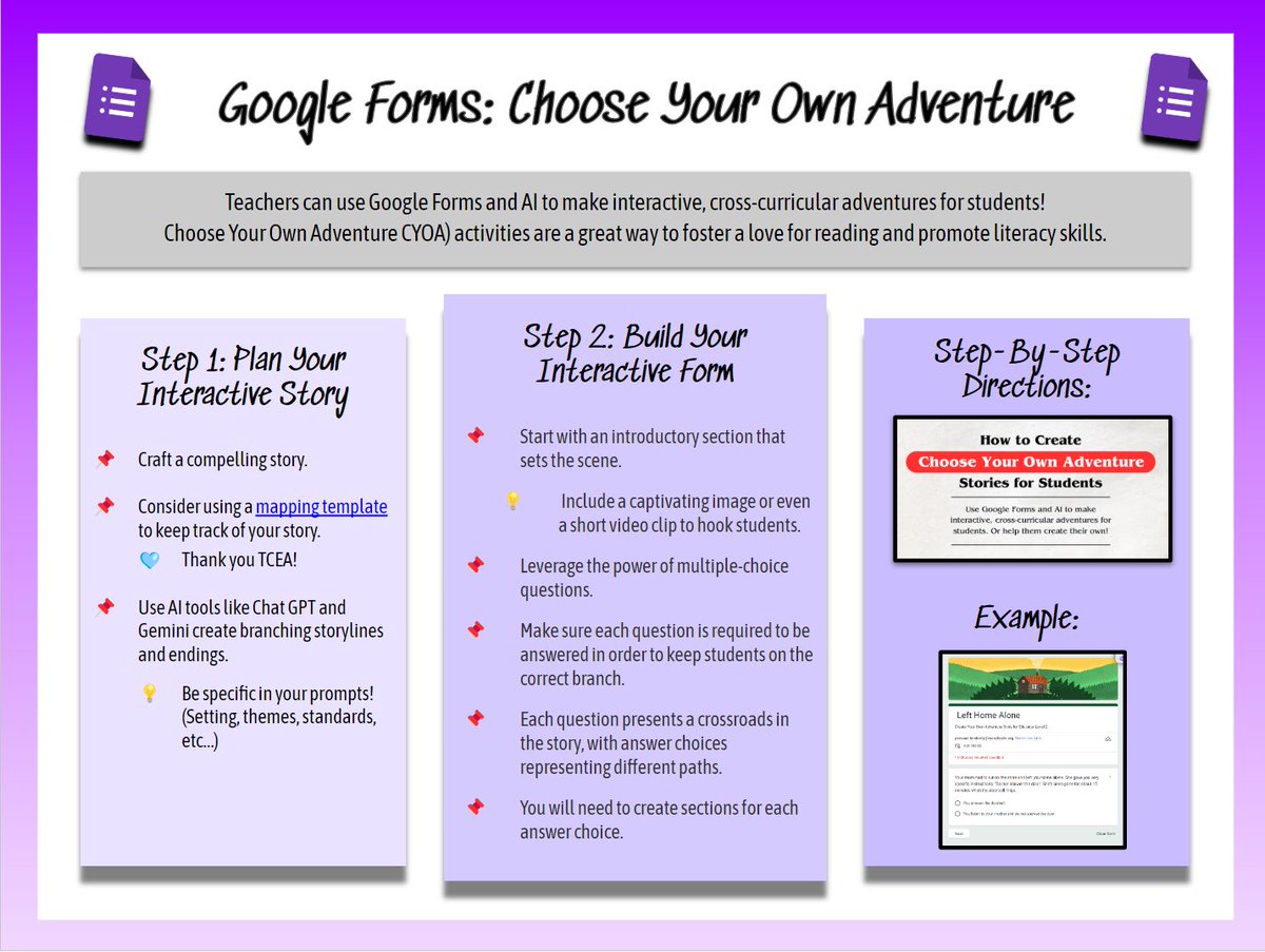 ms_deljuidice's tweet photo. Happy Tech Tip Tuesday from the #TechITOut crew! 🥳🎉 @sassonek @_kimberly_p 

💡 This week's tip continues our series on #GoogleForms &amp; showcases how you can create "Choose Your Own Adventure" activities! #GoogleET #edtech #edtechchat https://t.co/HTk3Dyt0KQ