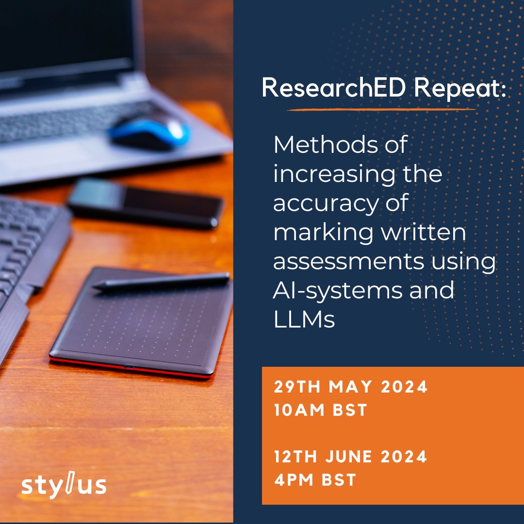 📢 The first of two repeats of <a href="/HannahLVG/">Hannah Gillott</a> 's #ResearchEdSW talk is tomorrow morning

You can register here: bit.ly/3wo5YUu

Coffee and a croissant is advisable, but not mandatory ☕️🥐

All registrants will receive the recording as soon as the session ends

#AImarking