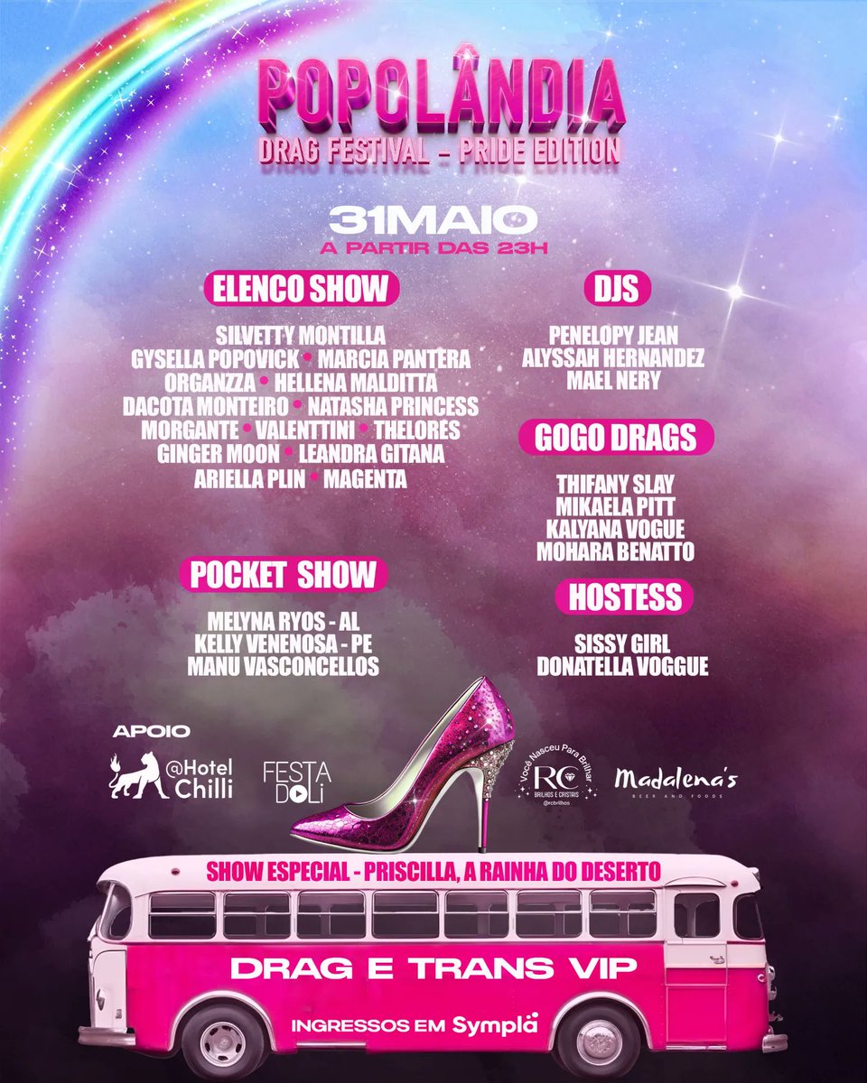 BLUE SPACE PRIDE 2024

Sexta, 31 de maio, a partir das 23h, a Festa Popolândia vai aterrissar pela 1° vez na Blue Space, enaltecendo a arte drag e com um elenco de tirar o fôlego

SPECIAL SHOW
PRISCILLA, A RAINHA DO DESERTO.

Ingressos: bit.ly/3IUHDrx