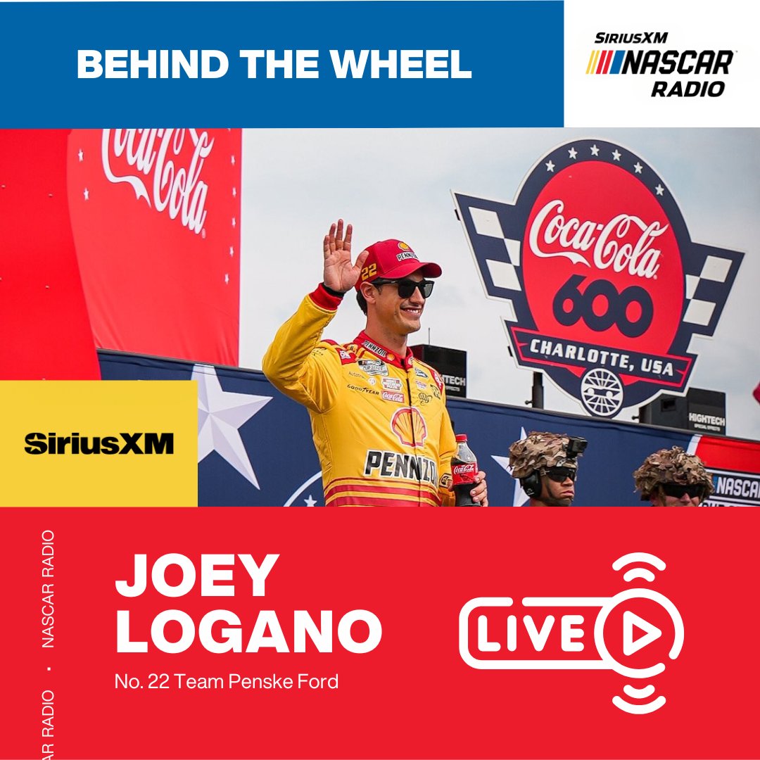 🚨 TUNE-IN ALERT 🚨 @joeylogano joins #TMDNASCAR for another installment of #BehindTheWheel from 9-10 am ET. LISTEN → sxm.app.link/JoeyLogano