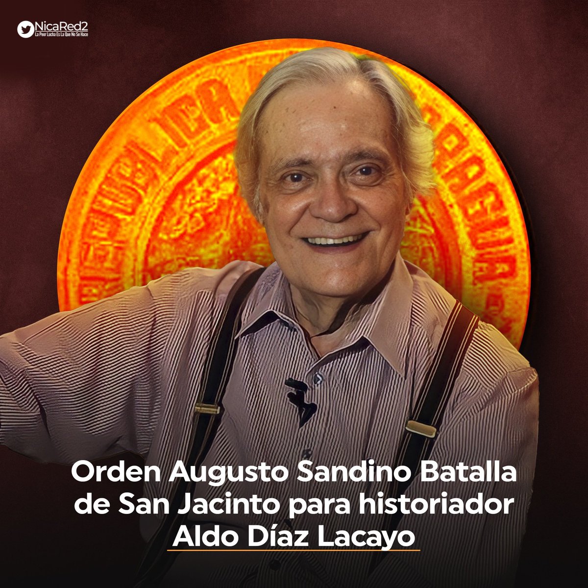 Un dia como hoy paso a otro plano de vida el Dr. Aldo Díaz Lacayo: Merecedor de la orden Augusto C. Sandino Batalla de San Jacinto en 2022, el máximo reconocimiento que entrega el Gobierno de Nicaragua a personalidades destacadas

<a href="/Rafael52799933/">Rafael. #SólodeIzquierdaSandinista. #19deJulio22</a> <a href="/Esp_RojNeg/">Esperanza Roja y Negra 🇳🇮 ❤🖤</a> 
<a href="/LaZelayita/">La Zelayita 🇳🇮</a>
#PLOMO19