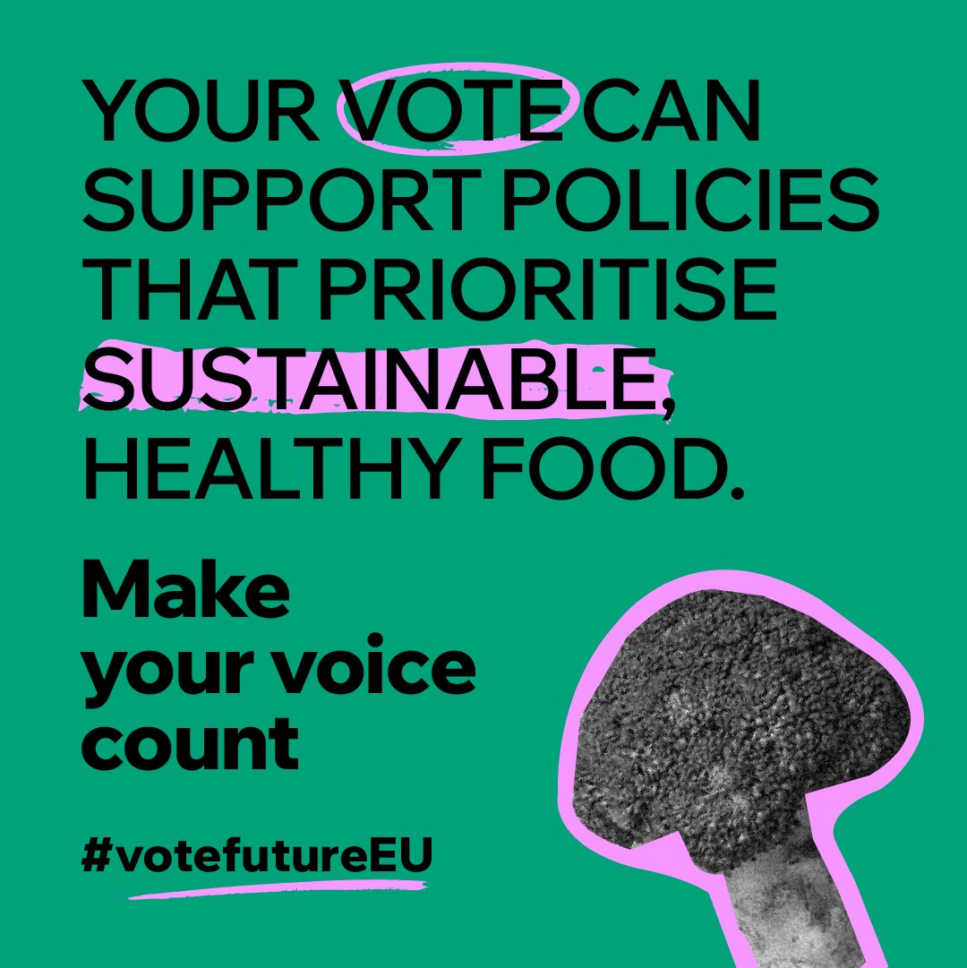 We need to reevaluate our diets for the 🌍. Luckily, some 🇪🇺 projects make sure our 🥗 isn’t causing 🌿harm.

💪We need access to healthy, affordable 🍴that doesn’t destroy the planet!

This #EUelections, vote for sustainable, healthy food for all.

#votefutureEU #UseYourVote