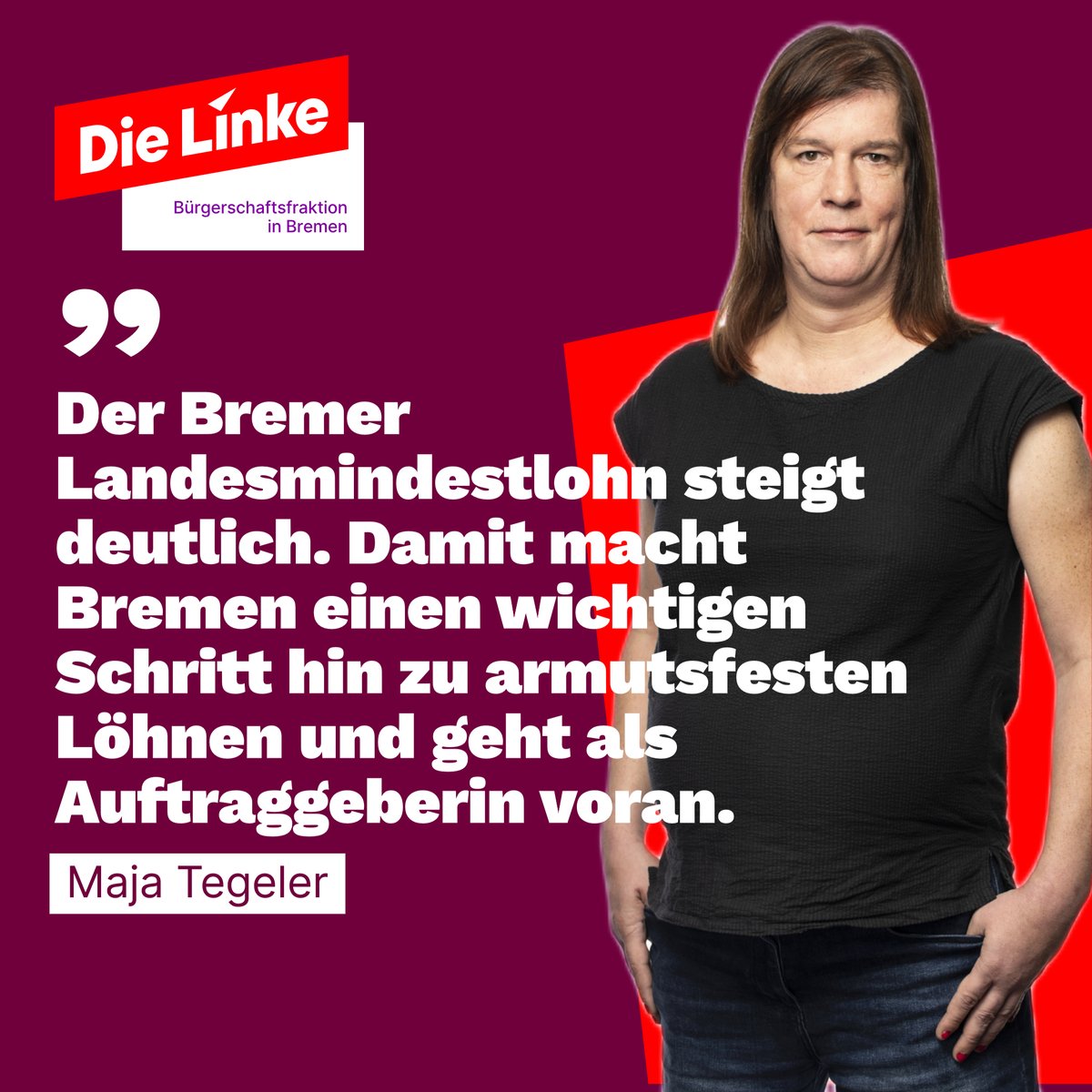 Zum 1. Nov. steigt der Landesmindestlohn von jetzt 12,29 € auf 13,46 € und zum 1. Febr. auf 14,28 €. @maja_tegeler: „Mit der Erhöhung ab kommenden Februar wird Bremen als einziges Bundesland einen Landesmindestlohn aufweisen, der der EU-Mindestlohnrichtlinie entspricht.“ 1/2