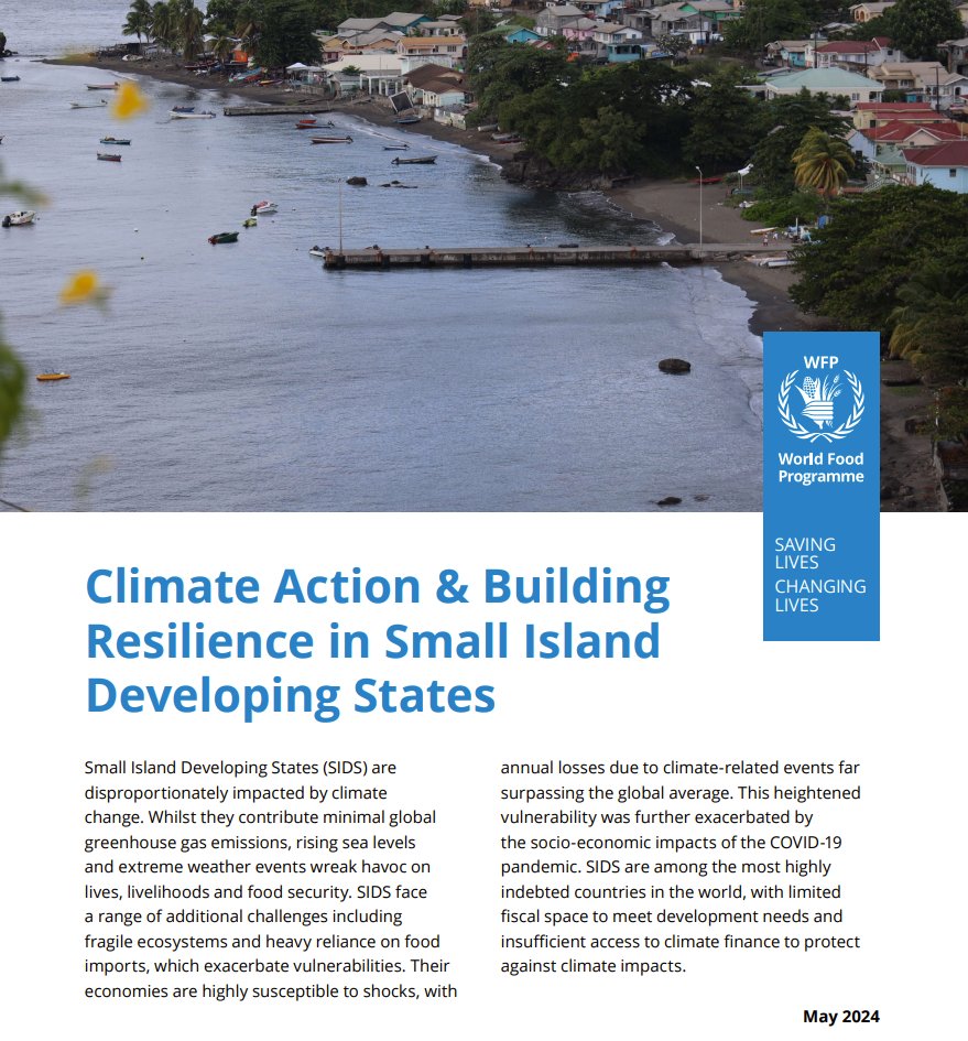 WFP_Media's tweet photo. 🅰🅻🅴🆁🆃| Want to know the issues that Small Island Developing States face and WFP’s work supporting local communities and governments to build resilience?

Download report ➡️ https://t.co/P1wgZ1iW75
#SIDS4 #SmallIsland #journrequest https://t.co/7fwvkVgmZU