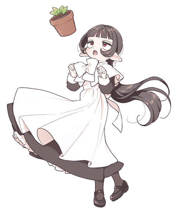 「black hair white apron」 illustration images(Latest)