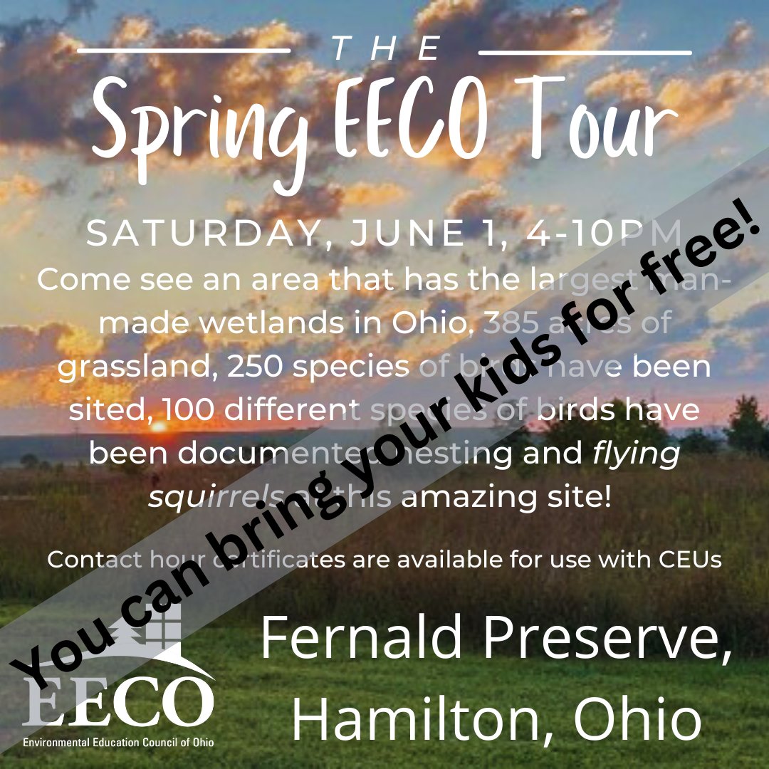 You do not have to be a member of EECO to attend!
Come tour Fernald Preserve! Don't want to leave the kids at home?
Bring them to see the AMAZING wetlands, birds, flying squirrels & more! Registration is still OPEN! 
#getoutside #contacthours #eecoisfun 
eeco.wildapricot.org/event-5732422