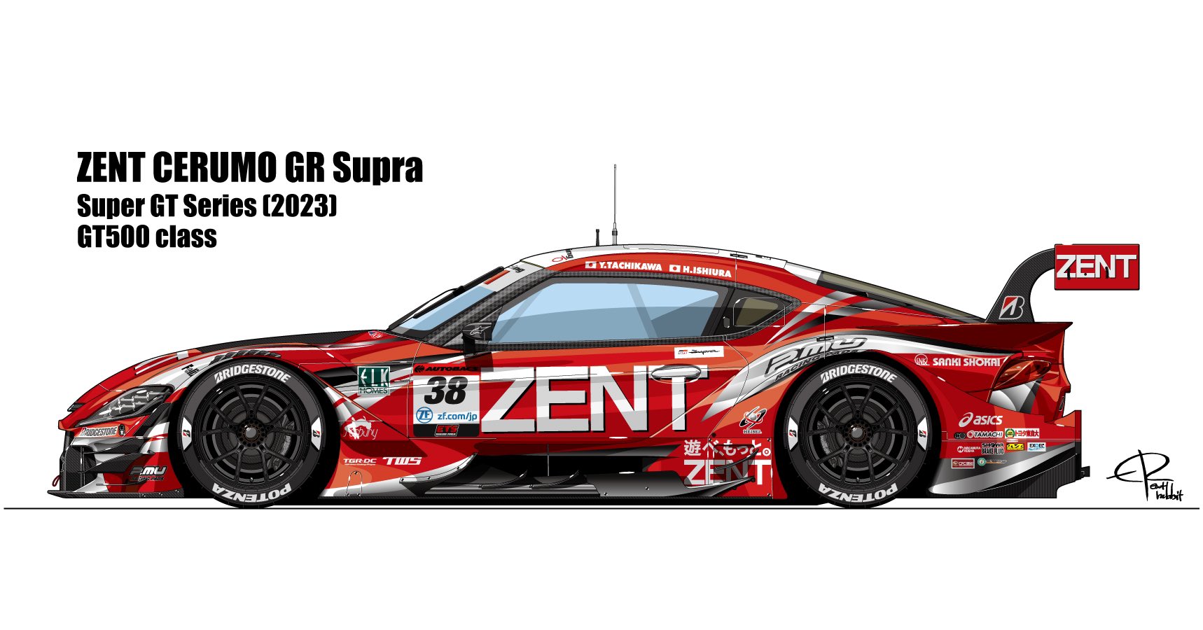 限定品　ZENT CERUMO GR Supra No.38 2023 ZENT CERUMO GR Supra No.38 TGR TEAM ZENT CERUMO GT500 SUPER