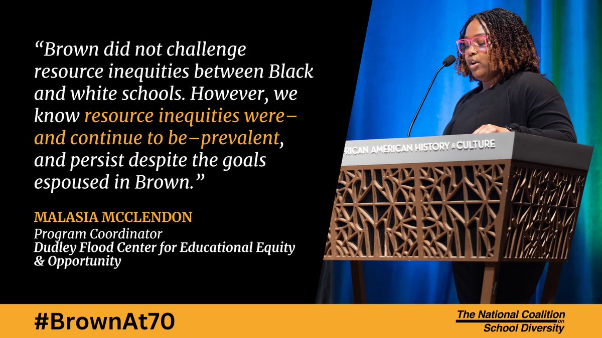 How do we move away from the either/or framework of #integration or resources and instead work toward truly integrated and well-resourced schools? @m_malasia @DudleyFloodCtr sets up the discussion. #WeAreAllBrown #BrownAt70 #NCED
Watch the full event here: youtube.com/watch?v=it07S7…