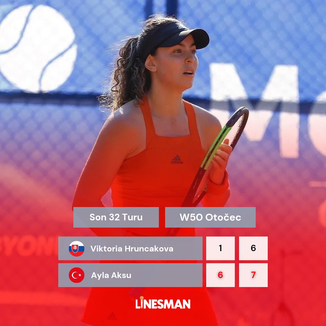 🎾 Milli raketimiz Ayla Aksu (@AylaAksu6), W50 Otočec turnuvasının ikinci turunda Viktoria Hruncakova’yı 6-1, 7-6 mağlup ederek son 16 turuna yükseldi. #TürkTenisi • #AylaAksu