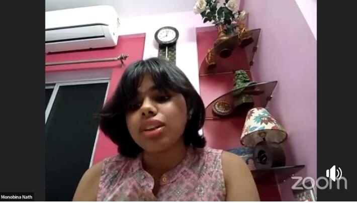 MonobinaNath's tweet photo. Reading Kabiguru Rabindranath Tagore's 4th verse from Gitanjali "Life of my life" on IPPL event of Self-awakening and Self-acceptance timeless creations of Rabindranath Tagore and Kazi Nazrul Islam. https://t.co/0pnIwEQeY8