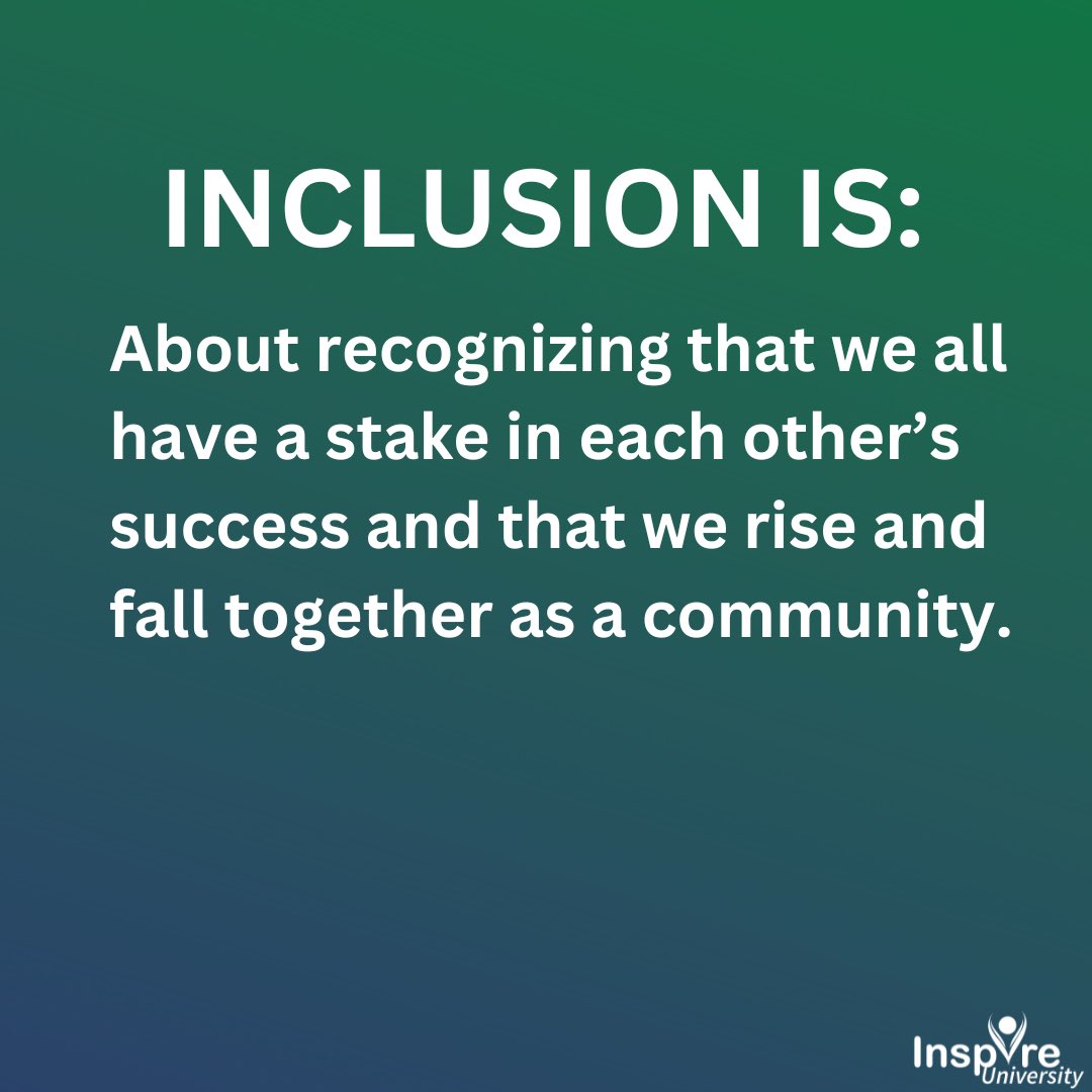 Inclusion is about recognizing that we all have a stake in each other’s success and that we rise and fall together as a community. #InspireU #DisabilityInclusion #DisabilityAction #InspirationalSpeaker #MotivationalSpeaker