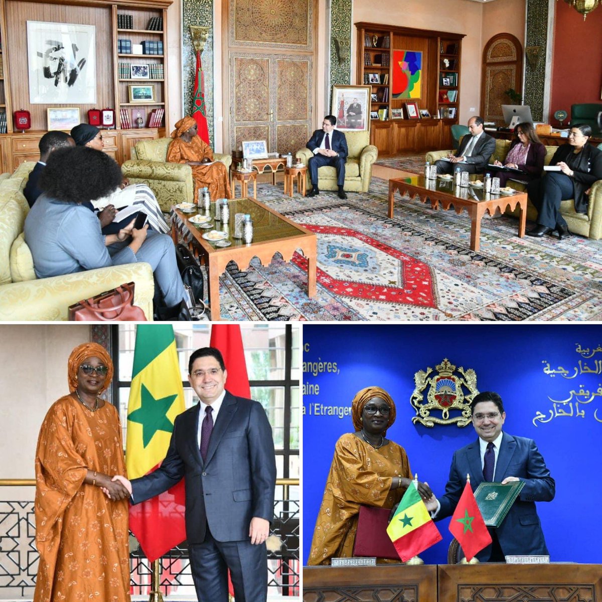 #Rabat 27mai2024
Entretien du Ministre #Bourita avec la ministre de l’Intégration africaine et des Affaires étrangères de la République du #Sénégal, Mme Yassine Fall.