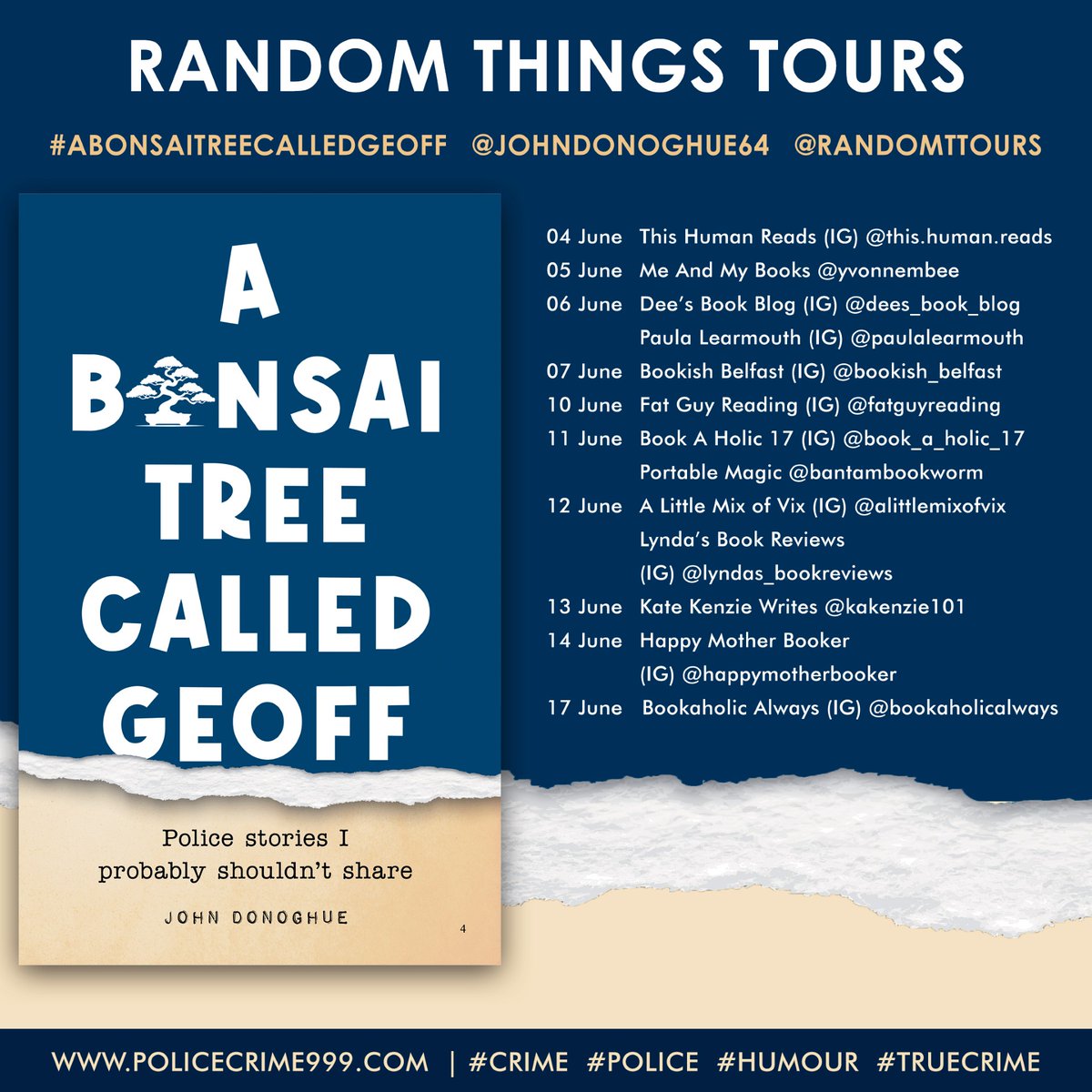 Delighted to organise this #RandomThingsTours Blog Tour for #ABonsaiTreeCalledGeoff by @JohnDonoghue64 Begins 04 June