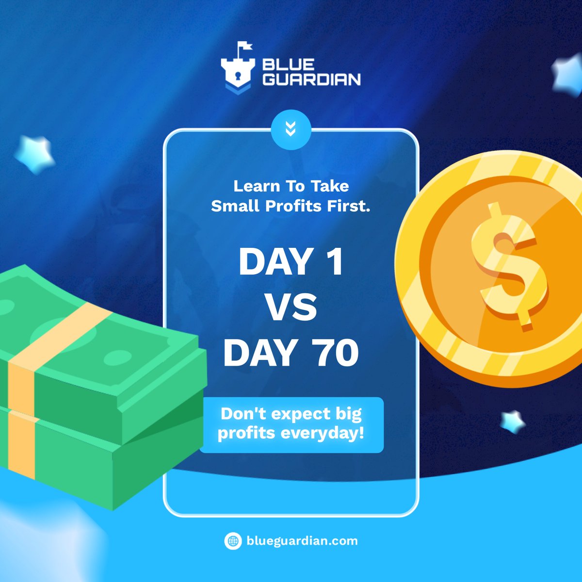 BlueGuardiancom's tweet photo. Keep it small 🥜

Keep it simple 🔤

Stay profitable 💰

Consistency pays 🛡️ https://t.co/eiKOy9IMxd