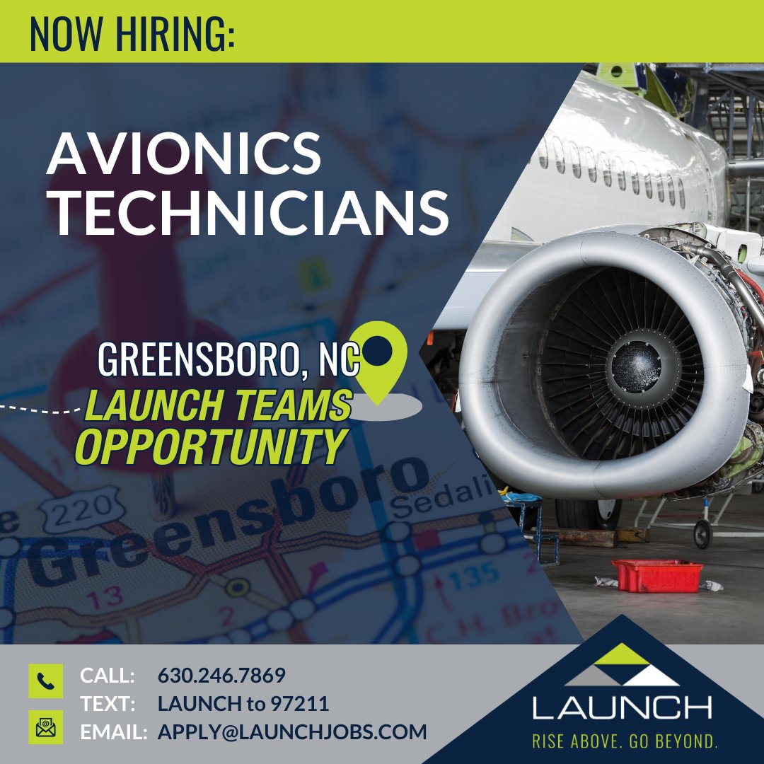 APPLY FROM OUR WEBSITE:
launchtws.com/jobs/?category…

#GoWithLAUNCH #weleadwepartnerwecare #aviation #structures #sheetmetal #aerospace #avionics #install #troubleshoot #interior #maintenance #repair #overhaul #airframeandpowerplant #aircraft #commercialaircraft #fuselage