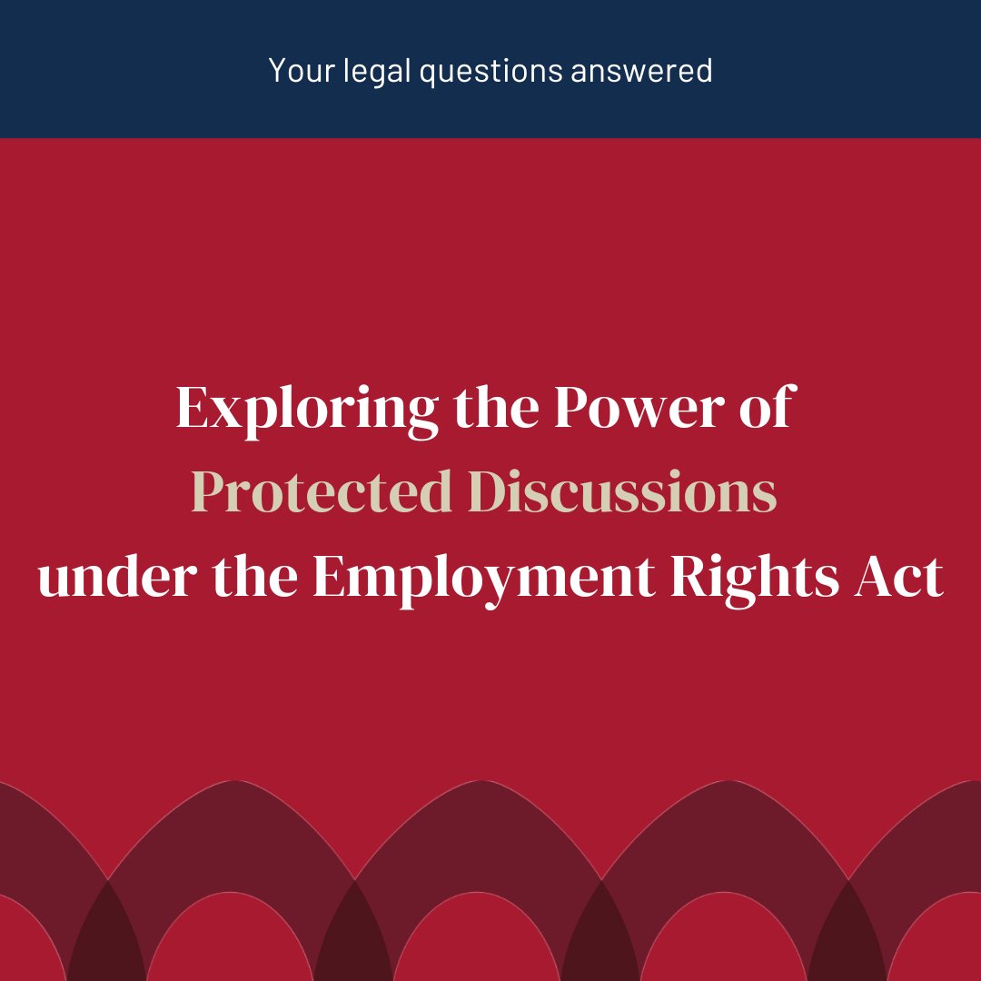 In #EmploymentLaw, the idea of #ProtectedDiscussions has emerged as a transformative tool for #employers & #employees

Section 111A of the #EmploymentRightsAct is a clause that has reshaped the landscape of pre-termination negotiations.

Find out more: bit.ly/3VgXuYW