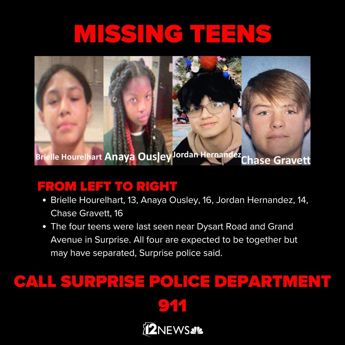 If you see them, please call Surprise police at 911.