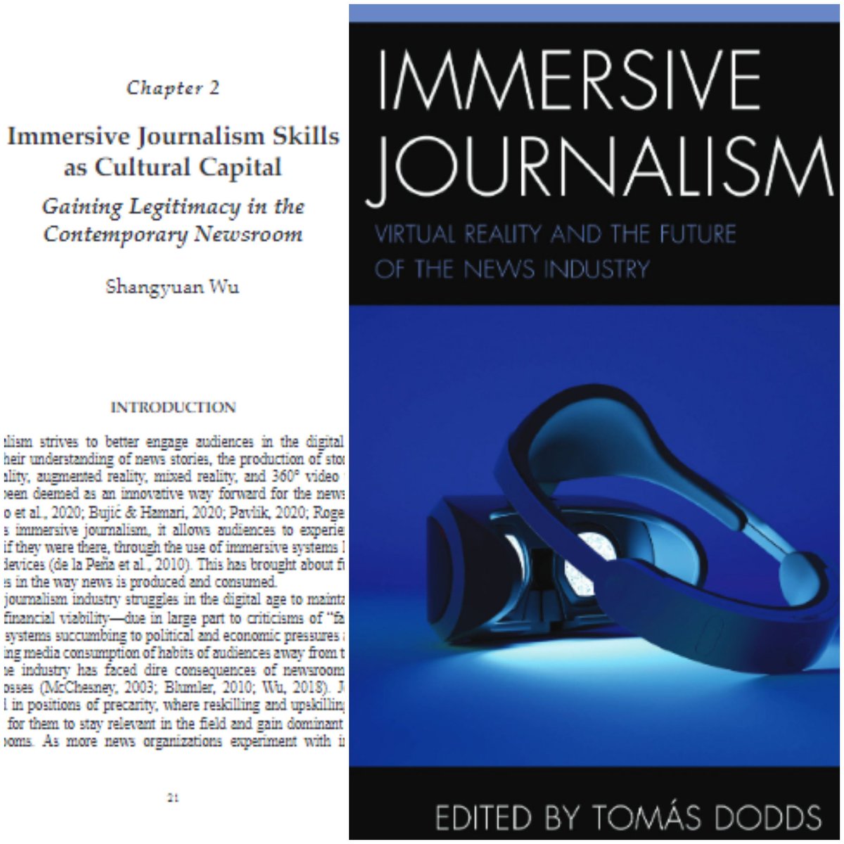 Happy to see my book chapter published in @tomasdoddsr edited volume on immersive #journalism, where I discuss the specific skills journalists should equip themselves with in the age of #virtualreality, to stay ahead of these newsroom #innovations!