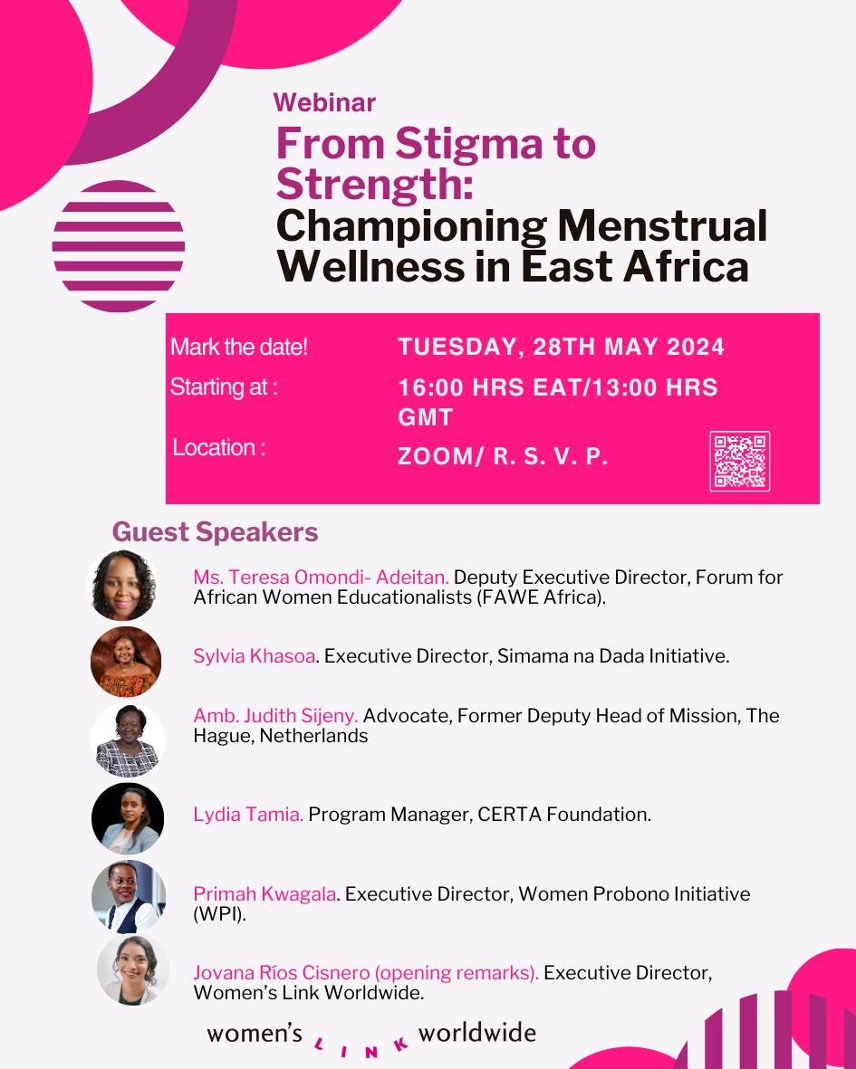 Join our Deputy Executive Director @omondi_teresa as she joins this panel to discuss championing menstrual wellness in #EastAfrica See 🔗below 👇 us02web.zoom.us/webinar/regist… Together for a #PeriodFriendlyWorld